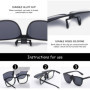 3pcs lunettes de soleil à clipser avec 3pcs sacs de lunettes de soleil noirs, clips de lunettes de soleil rétro flip, lentille d