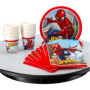 SPARKLERS CLUB Pack de fête Spiderman, Lot de 52 pièces, 16 assiettes, 16 gobelets, 20 serviettes, vaisselle jetable, vaisselle 