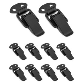 QWORK 10 Pièces Loquet à Ressort Bascule Acier Inoxydable, fermeture à levier, Loquet à Bascule,fermoir, pour coffre à outils bo