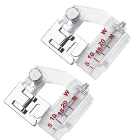 Pied-de-biche pour machine à coudre, 2 PCS pied de reliure en biais réglable de 5 à 20 mm, pied pour règle universelle convient 