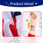 SLAXJNE 1 Bandana, 1 Autocollant De Tatouage, Bandeau Drapeau Américain, Bandana Drapeau Américain, Bandeau Étoile, Écharpe En D