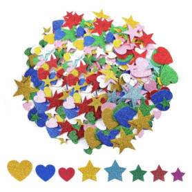 300 pièces d'autocollants à paillettes, autocollants à paillettes d'amour, autocollants à paillettes en forme de cœur, autocolla