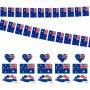 1 guirlande de fanions avec drapeau australien, 5 autocollants pour le visage, drapeaux carrés, décoration de train avec drapeau