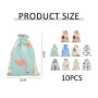 10 Sacs en Coton, Petits Sacs Cadeaux, Sacs en Coton À Cordon, Poches À Cordon en Jute, Sacs De Rangement pour Petits Objets
