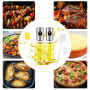 JOPHEK Spray Huile Cuisine, 2 Pièces 100ml Spray Huile D'olive Vaporisateur D'huile et de Vinaigre, Pulvérisateur D'huile Premiu
