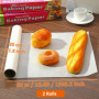 AKOLAFE 2 Rouleaux Papier Cuisson 50 m x 30 cm Papier Sulfurisé Réutilisable Papier de Cuisson Antiadhésif pour la Cuisson, la C