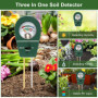 DELAESI Ph Metre Testeur Humidité Plante 3 en 1Testeur Ph Sol Testeur de Ph Testeur D'humidité pour Mesurer l'humidité la Fertil