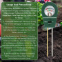 DELAESI Ph Metre Testeur Humidité Plante 3 en 1Testeur Ph Sol Testeur de Ph Testeur D'humidité pour Mesurer l'humidité la Fertil