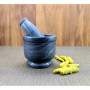 KLÉO 4" de Large Noir en Pierre Naturelle de Mortier et d'un Pilon Ensemble - Mortar Pestle Set