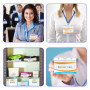 Porte Badges, Comius Sharp Lot de 50 Cartes de Supports Horizontal Badge en Plastique Transparent en étanche Protection de Vos B