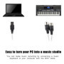 Lazmin Câble MIDI, Convertisseur de câble MIDI vers USB Cordon Adaptateur d'interface MIDI Clavier Clavier Ligne d'édition de Mu
