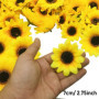 Woohome Lot de 120 têtes de tournesol artificielles, 7 et 9 cm, en plastique, pour la maison, le jardin, la maison, la fête, la 