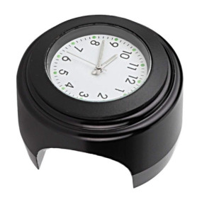 KSTE Montre Moto, Modification Moto Support de Guidon étanche Horloge à Quartz Montre (Cadran Blanc de Surface Noir)