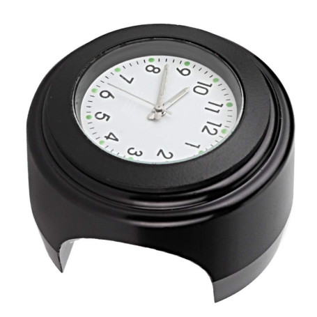 KSTE Montre Moto, Modification Moto Support de Guidon étanche Horloge à Quartz Montre (Cadran Blanc de Surface Noir)