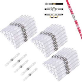 Joints de fil soudés et scellés CTRICALVER, 50 joints bout à bout thermorétractables étanches, bornes de fil, joints bout à bout