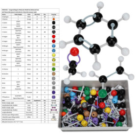 Hztyyier 267Pcs Modele Moleculaire, Kit Molécules Chimie Organique et Inorganique Ensemble Kit de Structure Atome Lien Modèle Dé
