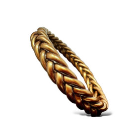 Yvelise Bracelet tressé femme - Jonc bouddhiste - Marron chocolat - 32