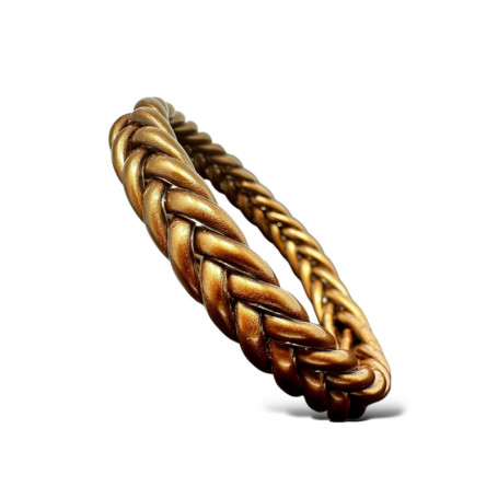 Yvelise Bracelet tressé femme - Jonc bouddhiste - Marron chocolat - 32