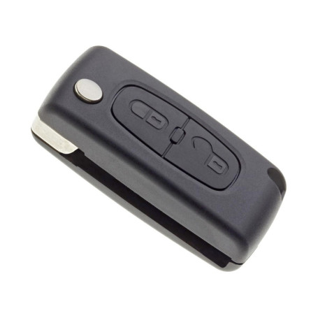 JONGO® – Coque de Clé sans Lame Compatible avec Citroën C2, C3, Berlingo II (B9) | CE0536 | 2 Boutons | Remplacement Télécommand