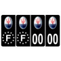 Pack 2 paires Autocollant Stickers Plaque d'immatriculation Premium Maserati Noir - Numéro Personnalisé