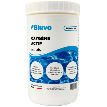 Oxygène Actif Pastilles 20g - 1KG | Désinfectant Eau Spa & Piscine sans Chlore | Traitement Choc & Entretien Longue Durée de l’E