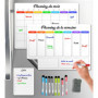 SKYCROO ® Calendrier Magnetique Frigo Blanc x3 + Accessoires - Planificateur Hebdomadaire + Mensuel + Mémo Aimanté Planning Sema