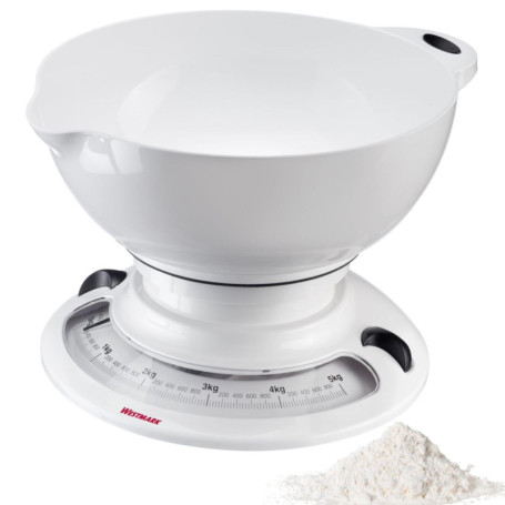 Westmark Balance de Cuisine avec Bol - Ensemble Pratique pour Peser Les Ingrédients pour la Pâtisserie Ou la Cuisine, Empilable,