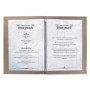 SIGEL SM211 Protège-menu à cordon élastique avec 2 pochette transparent pour 8 feuilles DIN A5, gaufrage Menu, beige foncé, 1 pi