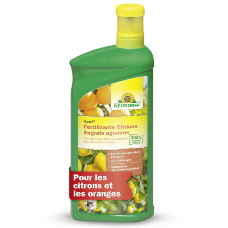 Neudorff Azet Engrais Agrumes – Engrais liquide 100% vegan qui favorise la floraison, la nouaison et la taille des fruits des ci