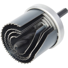 wolfcraft 8917000 Kit de Scie cloche 4 lames ø 25/35/43/53 mm spécial cross de plomberie