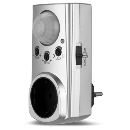 GAO EMP600PIR Prise intermédiaire avec détecteur de Mouvement PIR 120° Relais Argent IP20