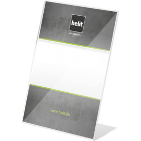 Helit Porte-menu A5 avec pied en L (Transparent)