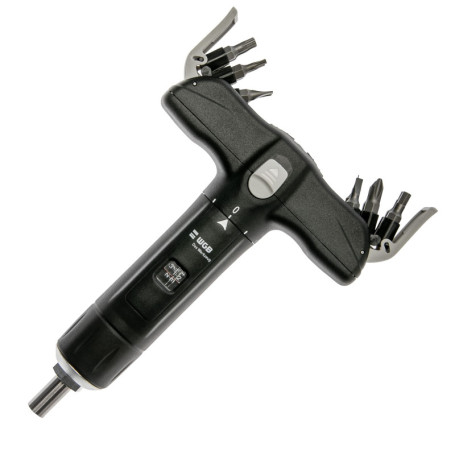 WGB Das Werkzeug Tournevis dynamométrique avec 12 embouts dans poignée en T pour vélo | Clé dynamométrique 1/4" avec cruciforme,