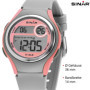 Montre pour fille SINAR XE-64-9 avec écran LCD numérique à quartz 10 bar bracelet silicone sport