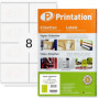 Printation Étiquettes Autocollantes 105 x 70 mm - 200 Étiquettes Adresse Blanches, Adhésives et Personnalisables, 8 Autocollants