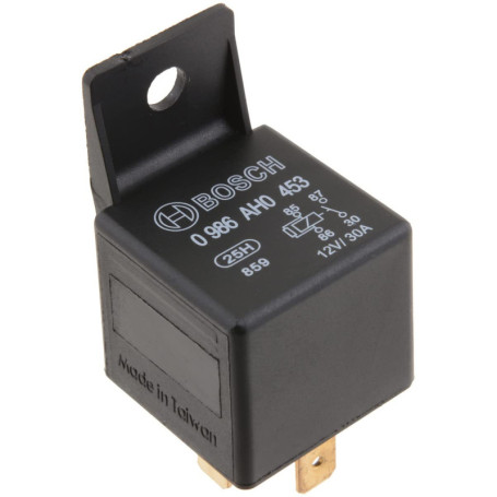 Bosch 0986Ah0453 Mini-Relais 12V 30A, 4 Terminaux, Ip5K4