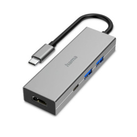 Hama Hub USB-C Garantie 10ans '00200107' (Multiport, 4 Ports, 2 USB-3.2 Gen 1, USB-C Mâle, HDMI™, Thunderbolt, Power Delivery, 5