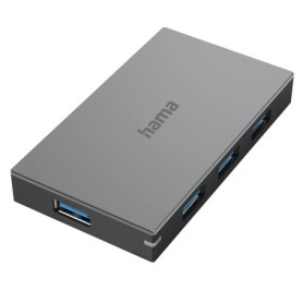 Hama Hub USB multiport Data (USB 3.0, 4 Ports, Vitesse de Transfert Super Speed 5 Gbit/s, Charge Rapide, Garantie 10 Ans, Plug &