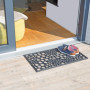 Relaxdays 10020195 Paillasson tapis de sol antidérapant en caoutchouc motifs fleurs résistant porte entrée garage couloir extéri
