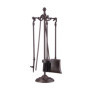 Relaxdays 10022938 Ensemble serviteur de cheminée 5 pièces Accessoires Fonte de Fer avec Support, HxlxP 51 x 18 x 18 cm, Noir, M