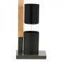 Relaxdays Serviteur WC, Non Fixe, Support pour Papier Toilette, Brosse et Porte-Brosse, 75x18,5x18,5 cm, Nature - Gris
