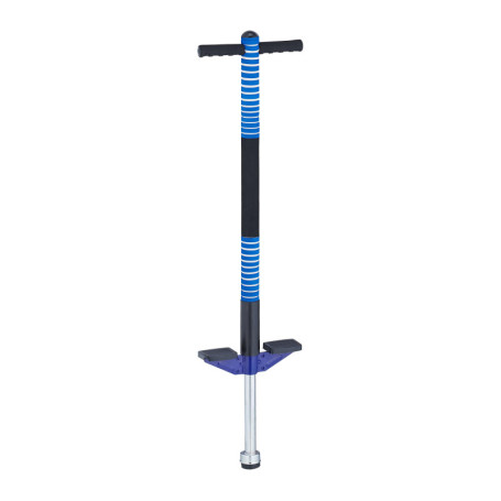 Relaxdays Bâton Sauteur pour Votre Enfant, Charge maximale : 35 kg, rembourré, antidérapant, Acier INOX, extérieur, Bleu