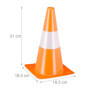 Relaxdays Cône de signalisation, lot 24, Bande réfléchissante, Football, Hauteur : 31 cm, Orange et Blanc