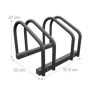 Relaxdays Râtelier pour 2 vélos, Roues de Largeur 60 mm Max., Porte-vélos en métal, Anthracite
