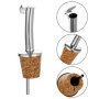 Incutex 5 Bouchon Verseur en Liège et 1 Brosse de Nettoyage, Becs Verseurs Réutilisable avec Clapet pour Bouteilles de Vin, d'hu