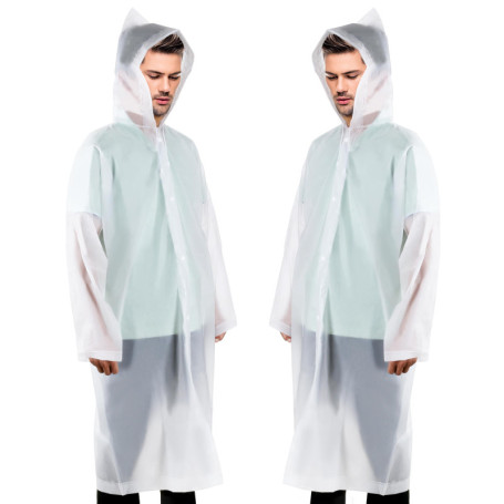 welsberg 2x Poncho Pluie Imperméable avec capuche et manches, Cape de Pluie réutilisable pour adultes Unisexe, taille unique, tr