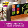 Post-it Z-Notes Autocollantes Super Sticky, Pack de 6 Blocs, 76 mm x 76 mm, 90 Feuilles par Bloc, Rose, Violet, Vert - Feuillets