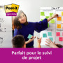 Post-it Z-Notes Autocollantes Super Sticky, Pack de 6 Blocs, 76 mm x 76 mm, 90 Feuilles par Bloc, Rose, Violet, Vert - Feuillets