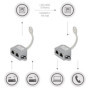 kwmobile 2X Dédoubleur câble réseau - Répartiteur Cat. 5e RJ45 fiche Alimentation Ethernet - Distributeur T vers 1x RJ45 réseau 