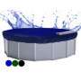 QUICK STAR Couverture de Piscine d'hiver Ronde 200g / m² pour Piscine de Taille 320-366 cm Dimension bâche ø 420 cm Bleu